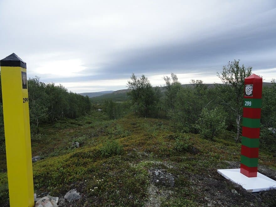 Grensemerke 299 mellom Norge og Russland, i Finnmark.