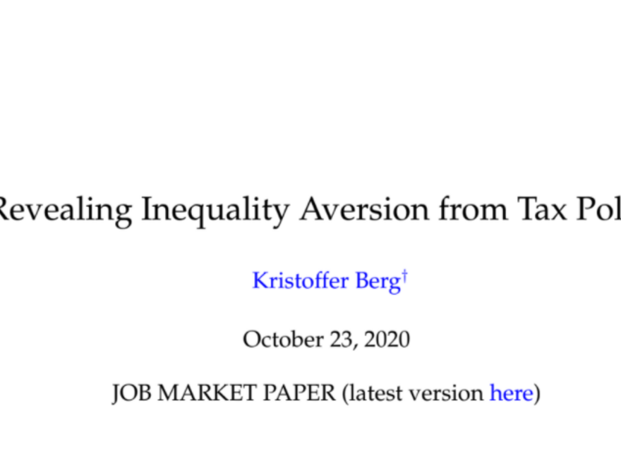 Revealing Inequality Aversion from Tax Policy∗