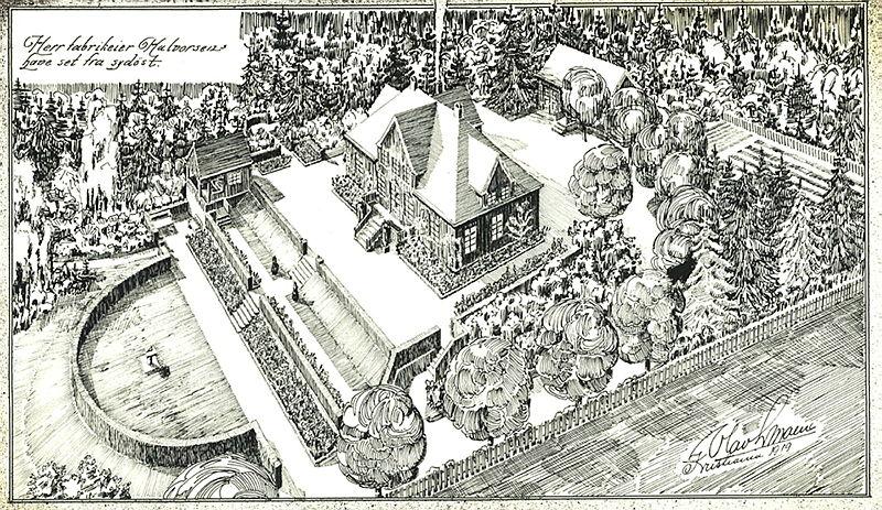 Typical design of Moen´s early work, garden of the factory owner Halvorsen 1919.